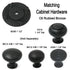 Keeler Solid Brass Oil Rubbed Bronze Round 1 1/8" Solid Brass Cabinet Knob BK12-10B