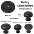 Oil-Rubbed Bronze 1 1/2" Solid Brass Cabinet Knob Backplate M306 Belwith Keeler