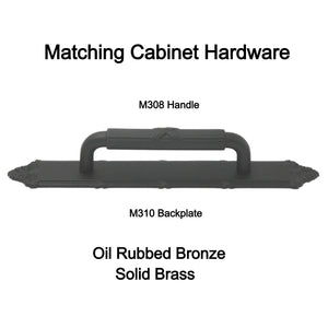 Keeler Ribbon & Reed Oil-Rubbed Bronze Cabinet 3 3/4"cc Handle Pull Backplate M310