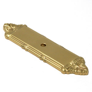 Polished Brass Ribbon & Reed Solid Brass Knob Backplate