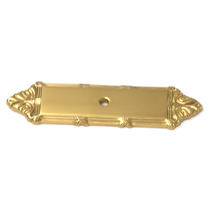 Polished Brass Ribbon & Reed Solid Brass Knob Backplate