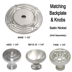 Belwith Keeler Sechel 1 1/4" Satin Nickel Round Ringed Solid Brass Cabinet Knob A403
