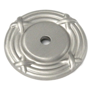 Belwith Ribbon & Reed Satin Nickel Solid Brass Cabinet Knob Pull Backplate M406