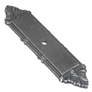 Belwith Keeler - Placa trasera rectangular para perilla de gabinete, cinta y caña de peltre envejecido, M604