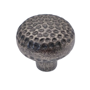 Belwith Keeler Kingston 1 1/4" Old English Pewter Round Hammered  Solid Brass Cabinet Knob M671