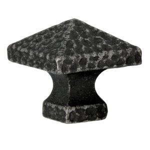 Belwith Keeler Kingston 1 1/4" Old English Pewter Square Hammered Pyramid Solid Brass Cabinet Knob M682