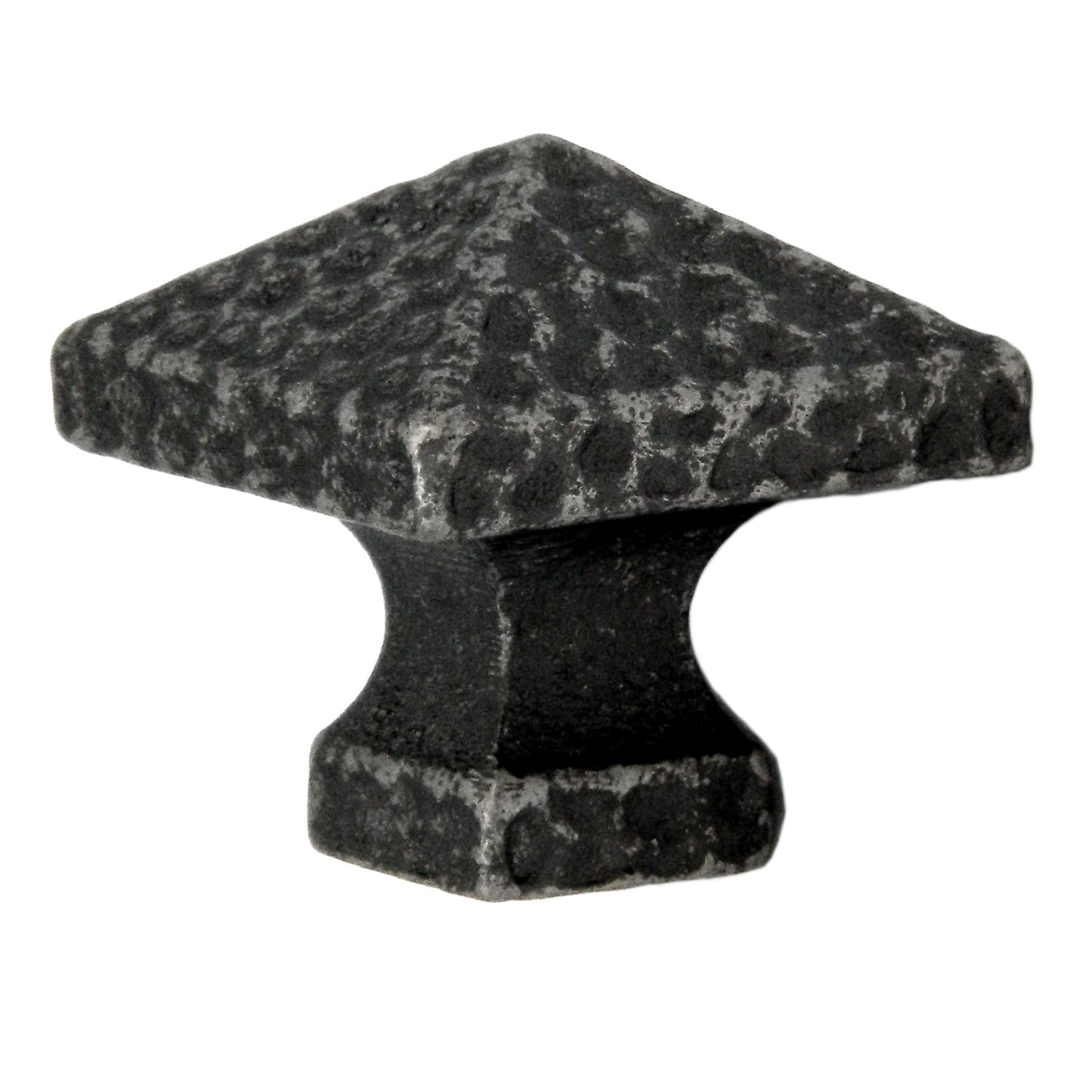 Paquete de 20 perillas de gabinete de latón macizo con forma de pirámide martillada cuadrada de peltre inglés antiguo Belwith Keeler Kingston de 1 1/4" M682