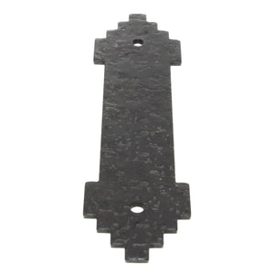 Acorn Mfg Forged Iron Cabinet Pull With Backplate 3 3/4" (96mm) Ctr. Black MPABP