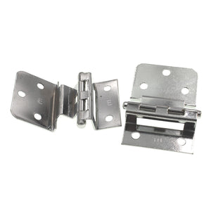 Pair Vintage National Lock Chrome 3/8" Inset Partial Wrap Cabinet Hinge N58-598E