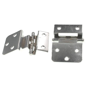 Pair Vintage National Lock Chrome 3/8" Inset Partial Wrap Cabinet Hinge N58-598E