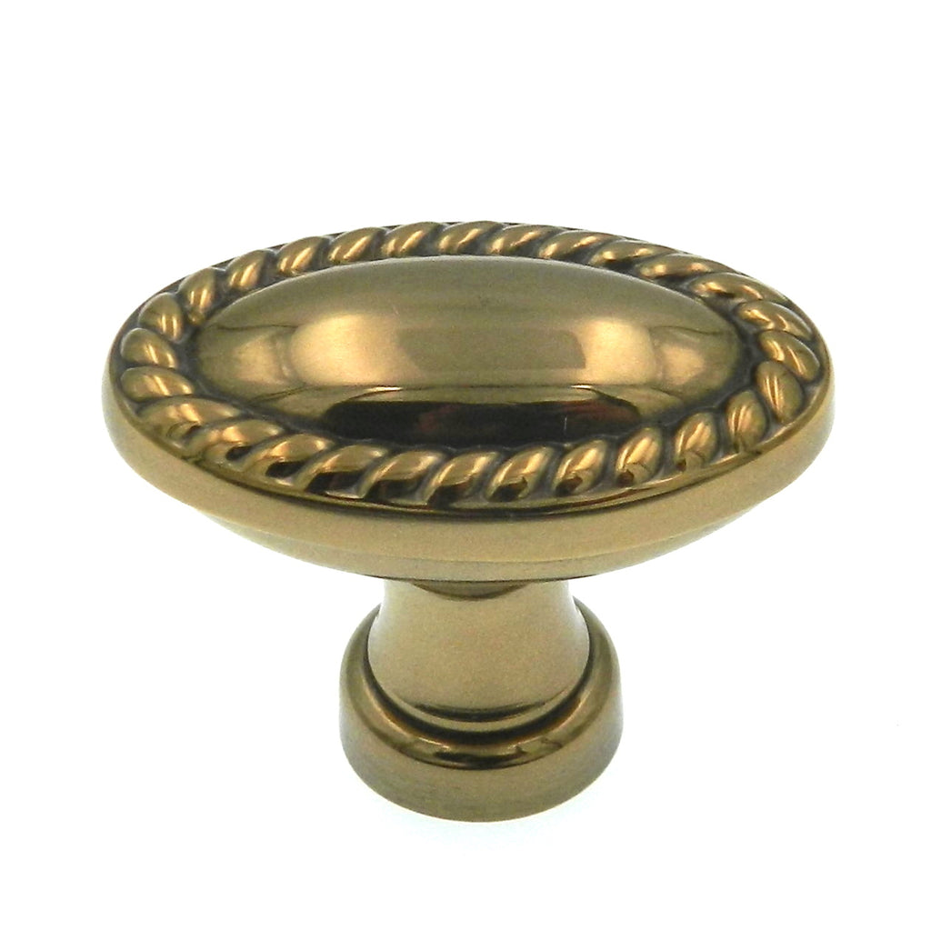 Belwith Keeler Annapolis 1 3/8 Sherwood Antique Brass Oval Rope Solid  Brass Cabinet Knob P104