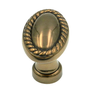 Belwith Keeler Annapolis 1 3/8" Sherwood Antique Brass Oval Rope Solid Brass Cabinet Knob P104