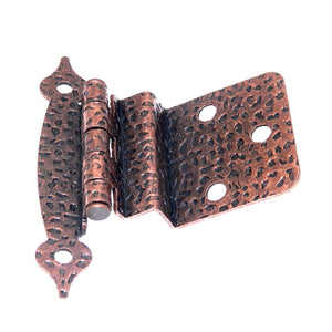 Pair of Hickory Hardware Antique Copper 3/8" Inset Cabinet Hinges P105-AC