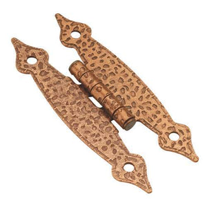 Pair of Hickory Antique Copper Colonial Cabinet "H" Surface Mount Hinges P106-AC
