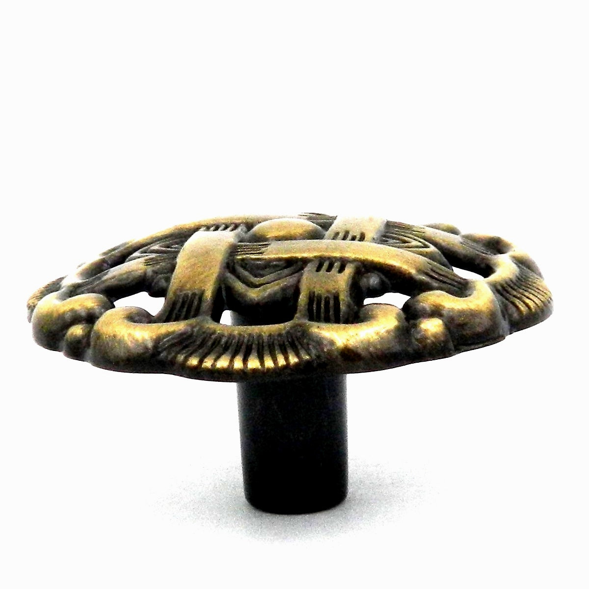 Hickory Hardware Cavalier Antique Brass Ornate 1 1/2" Cabinet Knob P126-AB