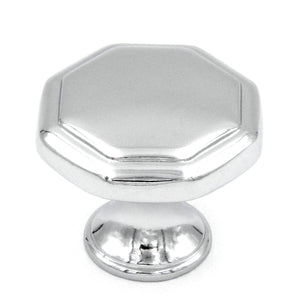 10 Pack Hickory Hardware Conquest 1 1/8" Polished Chrome Flat-Top Octagon Cabinet Knob P14004-26