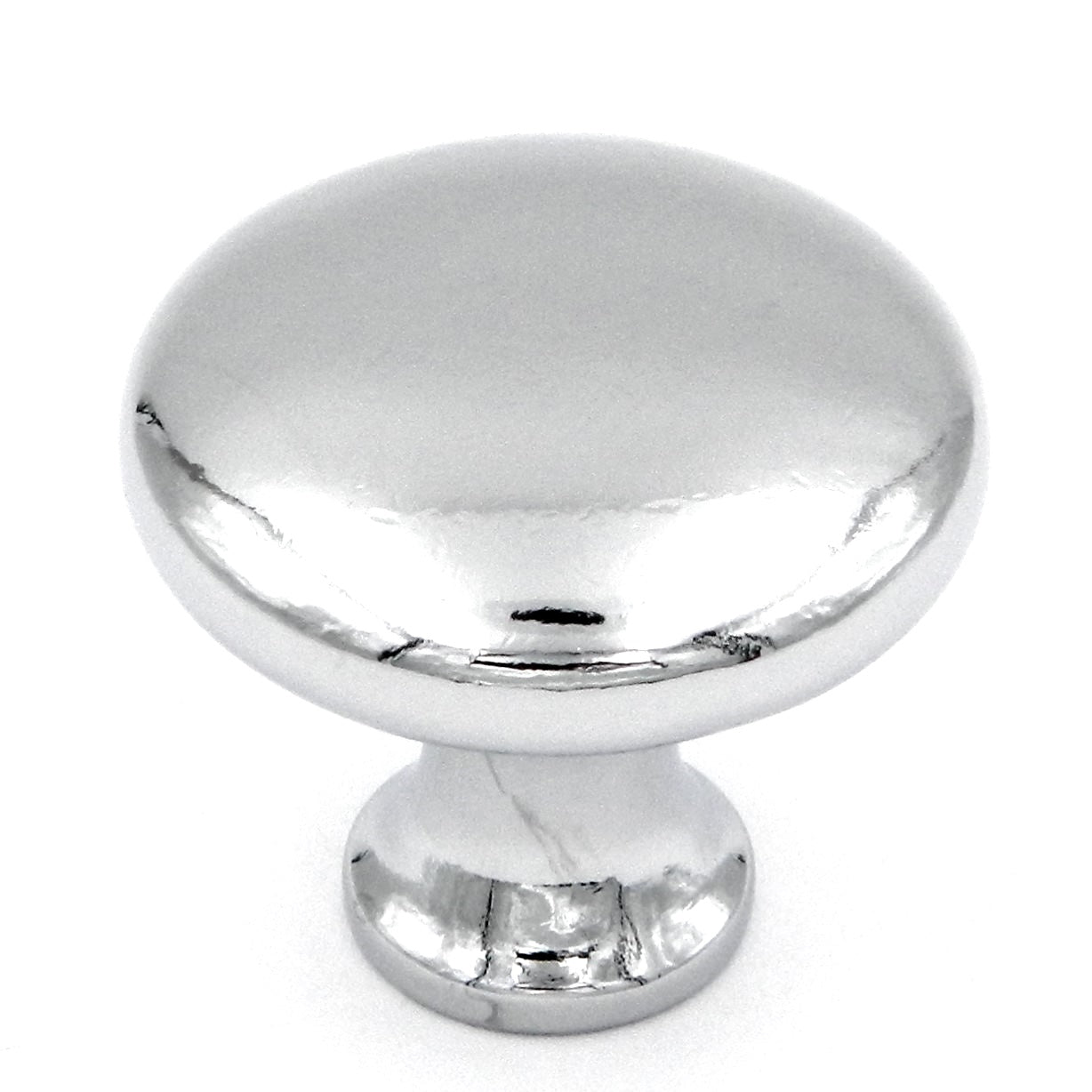 Hickory Hardware Conquest P14255-26 - Pomo para gabinete (cromo pulido, redondo, liso, 1 1/8 pulgadas)