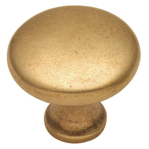 Hickory Hardware Conquest Lustre Brass Round Smooth 1 1/8" Cabinet Knob P14255-LB