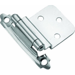 Pair of Hickory Hardware Chrome 3/8" Inset Self-Closing Cabinet Hinges P143-26