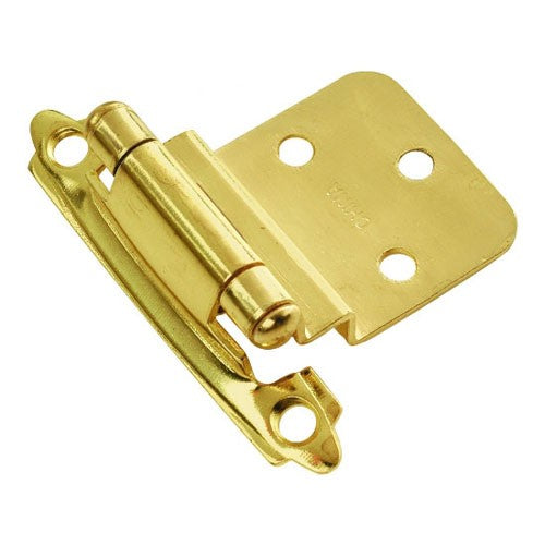 6 Pair Hickory Hardware Polished Brass 3/8" Inset Cabinet Hinges P143-3-6