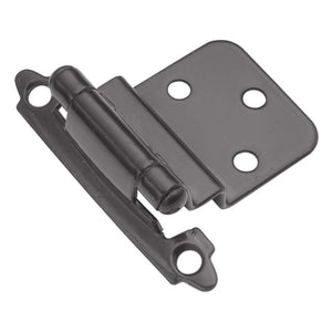 Pair of Hickory Hardware Black 3/8" Inset Hinges Self-Closing P143-BL