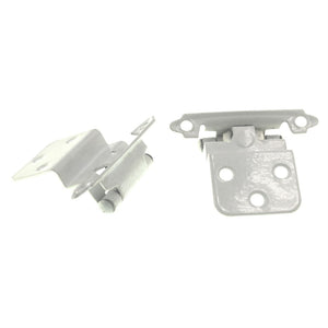 Pair of Hickory Hardware White 3/8" Inset Self-Closing Cabinet Hinges P143-W