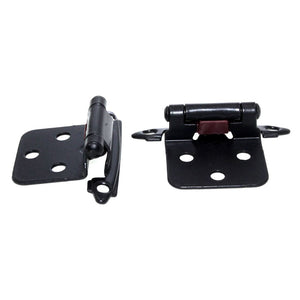 Pair Black Variable Overlay Self-Closing Flush Cabinet Hinges Belwith P144-BL