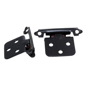 Pair Black Variable Overlay Self-Closing Flush Cabinet Hinges Belwith P144-BL