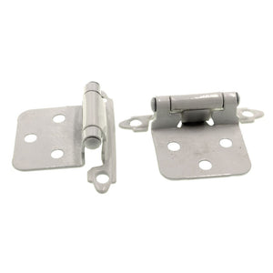 Pair of Hickory Hardware Self-Closing Hinges Flush Variable Overlay White P144-W