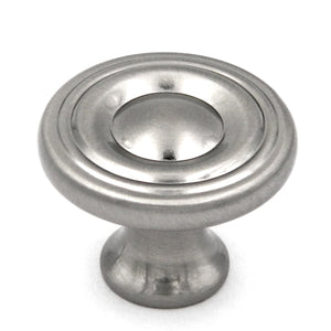 10 Pack Hickory Hardware Conquest 1 1/8" Satin Nickel Round Disc Cabinet Knob P14402-SN