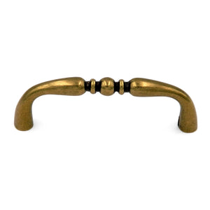 Hickory Hardware Conquest Lustre Brass Cabinet 3"cc Handle Pull P14451-LB