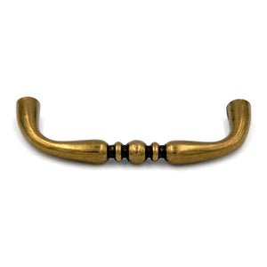 Hickory Hardware Conquest Lustre Brass Cabinet 3"cc Handle Pull P14451-LB