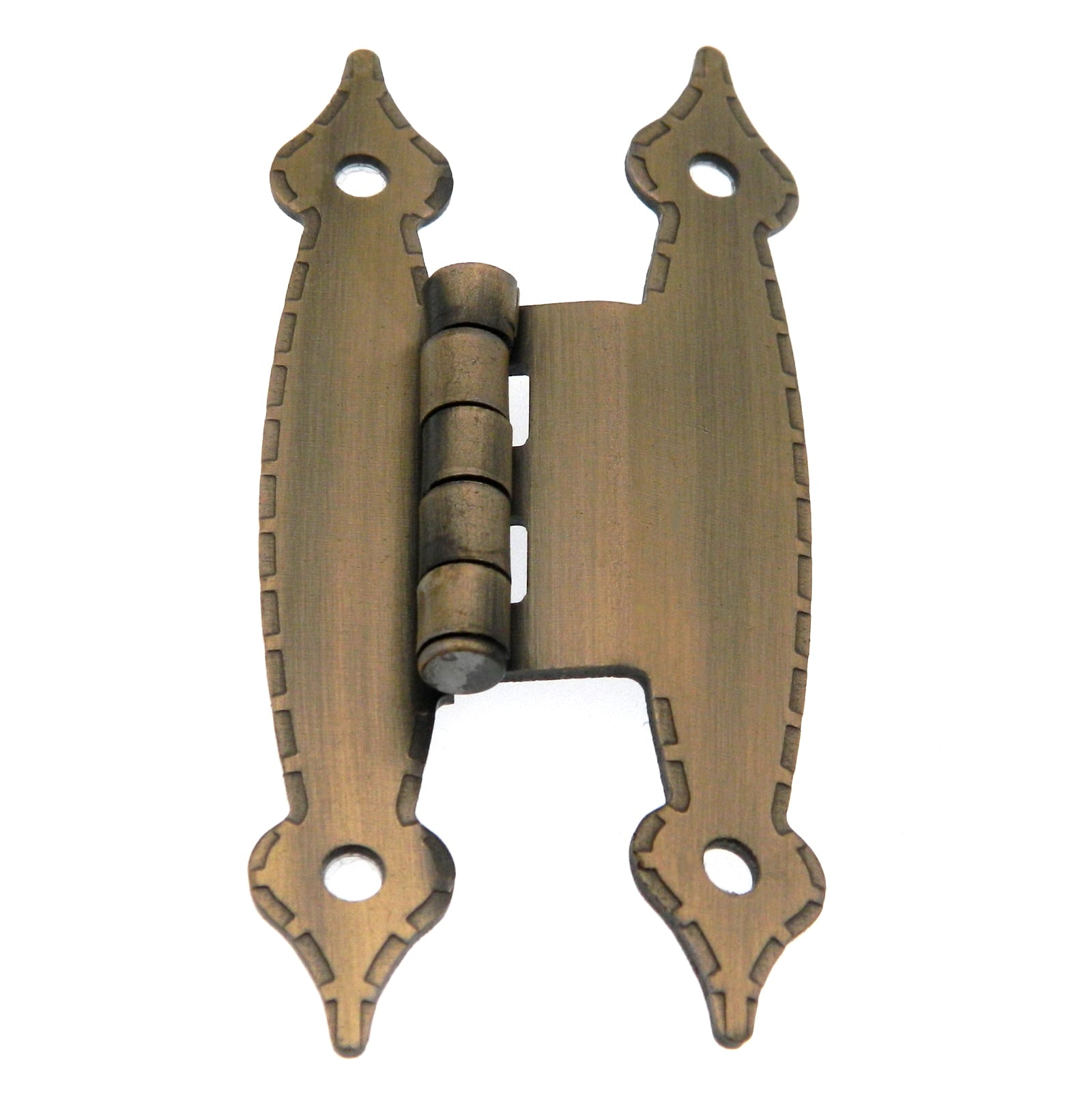 Par de bisagras "H" para gabinete de latón antiguo empotradas de 3/8" de Hickory Hardware P147-AB