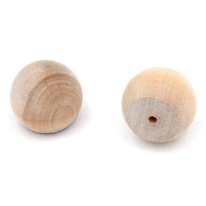 Pair of P181-UW Unfinished Wood 1 1/2" Round Cabinet Knob Pulls Hickory