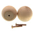 Pair of P182-UW Natural Wood 2" Mushroom Cabinet Knob Pulls Belwith Hickory