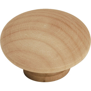Pair of P185-UW Unfinished Wood 1 1/2" Mushroom Cabinet Knob Pulls from Belwith Hickory