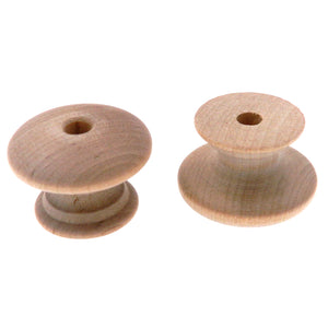 Pair of Hickory Hardware Natural Woodcraft 1 5/8" Unfinished Wood Cabinet Knobs P190-UW