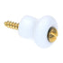 10 Pack Hickory Hardware English Cosy 11/16" White with Polished Brass Screw Stem Cabinet Knob P2-W