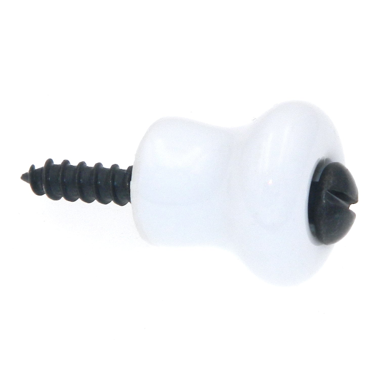 10 Pack Hickory Hardware English Cosy 11/16" White with Polished Brass Screw Stem Cabinet Knob P2-W