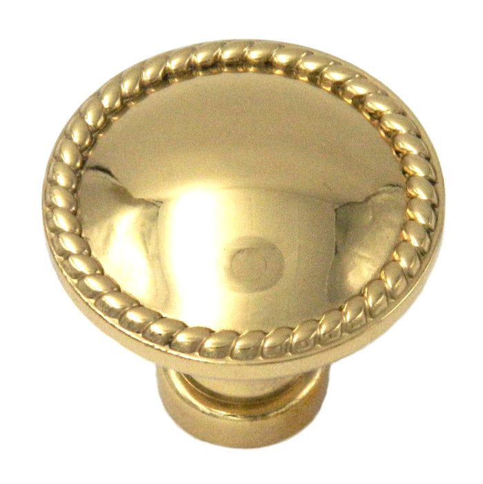 Belwith Hickory Annapolis 1 1/4" Polished Brass Round Solid Brass Cabinet Knob P2
