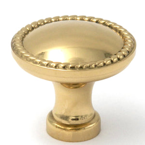 Belwith Hickory Annapolis 1 1/4" Polished Brass Round Solid Brass Cabinet Knob P2