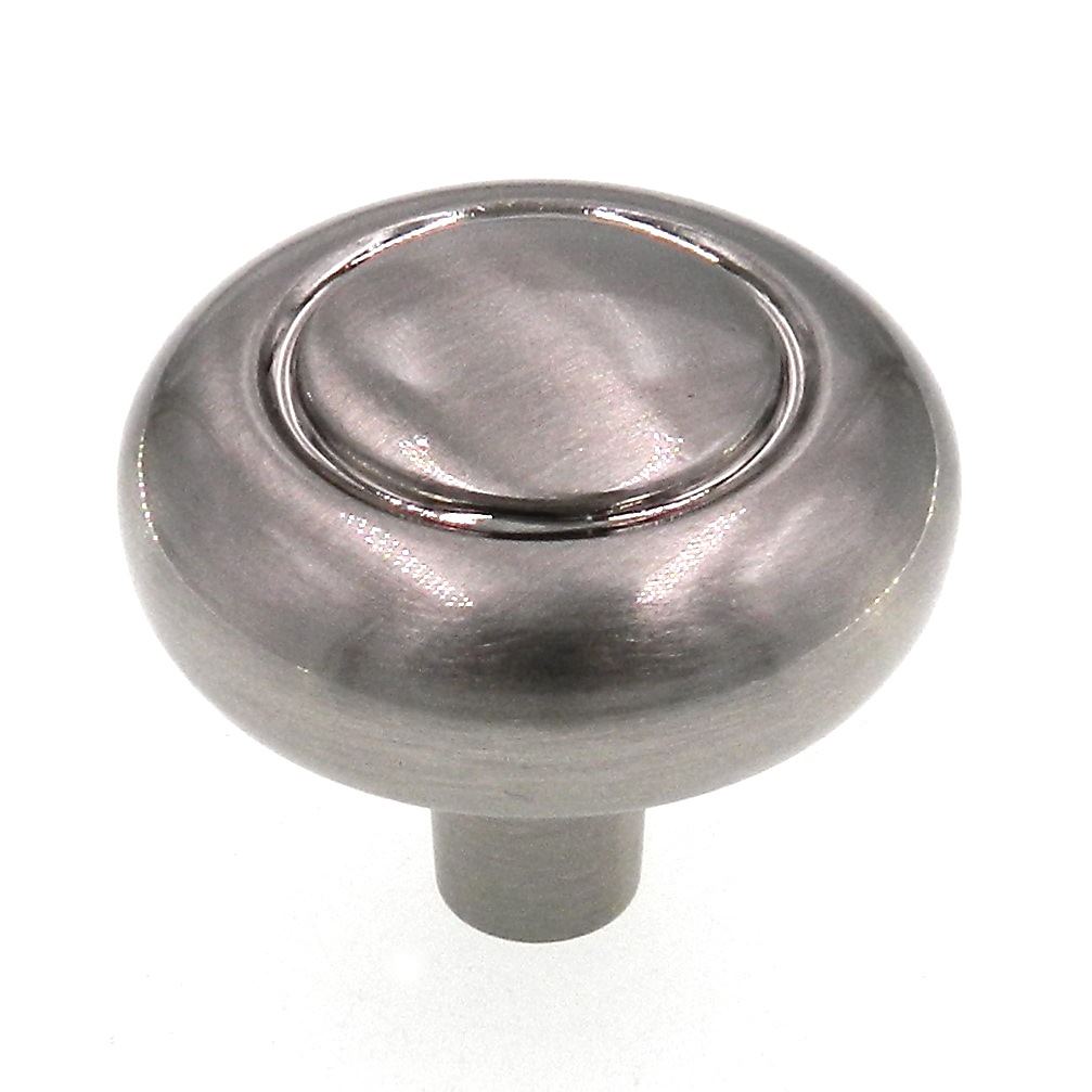 Hickory Hardware Eclipse Satin Silver Cloud 1 1/4" Ringed Cabinet Knob P209-SC