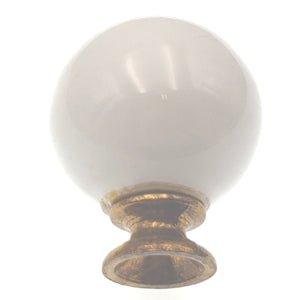 10 Pack Hickory Hardware English Cozy 1 1/4" Lancaster Hand Polished Brass and White Porcelain Ball Cabinet Knob P21-LP