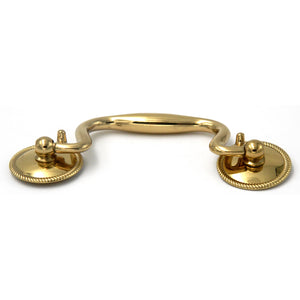 Belwith Keeler Manor House P21 Polished Brass 3 1/2"cc Solid Brass Bail Pull