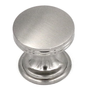 10 Pack Hickory Hardware American Diner 1" Satin Nickel Round Flat-top Cabinet Knob P2140-SN