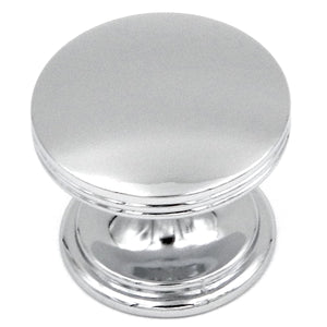 10 Pack Hickory Hardware American Diner 1 3/8" Chrome Round Flat-top Cabinet Knob P2142-CH