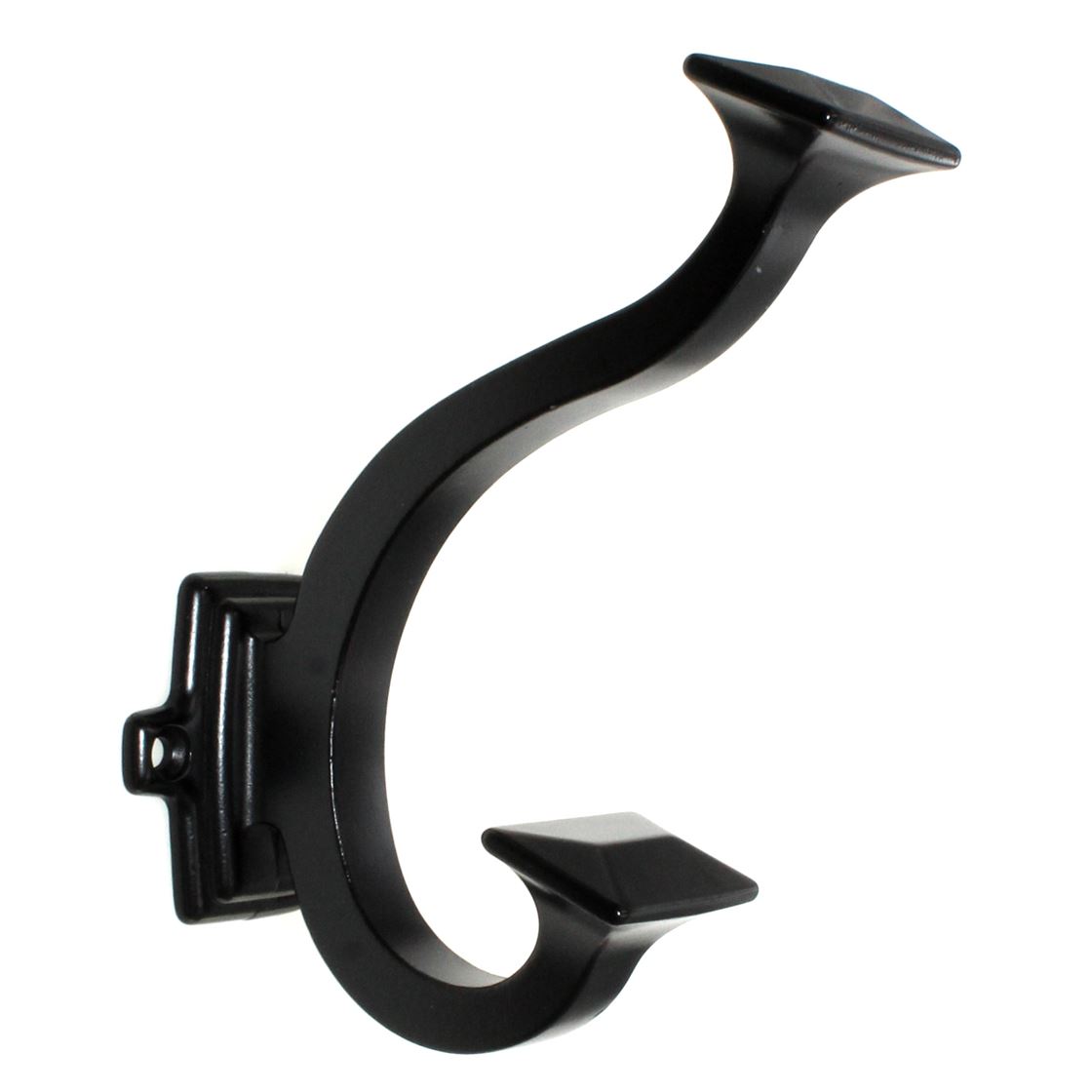 Hickory Hardware Bungalow 2 Prong Double Coat Hook Matte Black P2155M