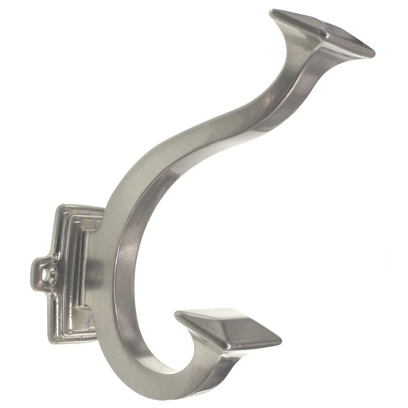 Hickory Hardware Bungalow 2 Prong Double Coat Hook Satin Nickel P2155
