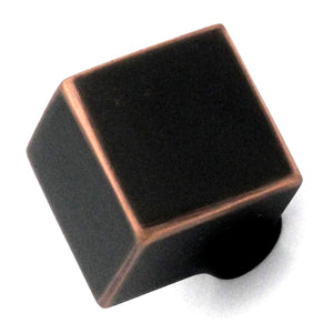 Hickory Hardware Euro-Contemporary 1 1/2" Oil-Rubbed Bronze Cube Cabinet Knob P2160-OBH