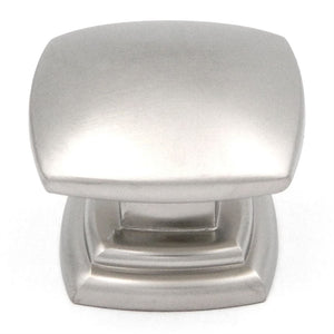 P2163-PN Pearl Nickel 1 1/2" Smooth Square Cabinet Knob Pulls Hickory Euro